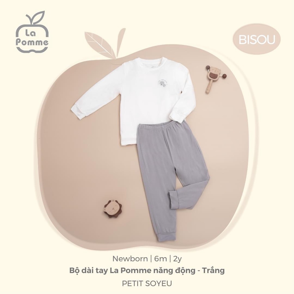 [CHÍNH HÃNG] Bộ quần áo trẻ em dài tay họa tiết đáng yêu Le Bisou La Pomme