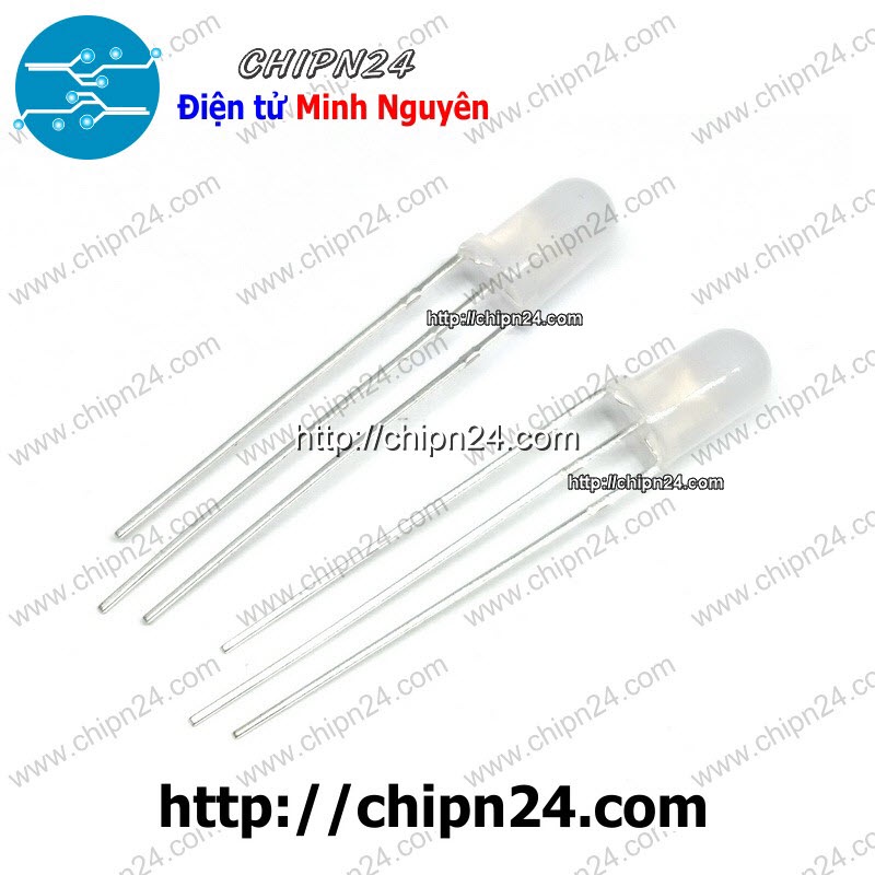 [25 CON] Led 2 màu 3 chân 5MM Đục Âm chung (Đỏ/Xanh Lá Mạ)