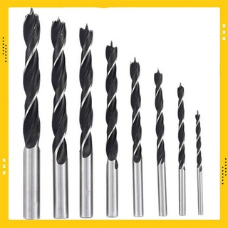 Bộ mũi khoan gỗ khoét lỗ xoắn ốc lỗ tròn dài định tâm 3 ngạnh chân tròn 4/6/8/10mm