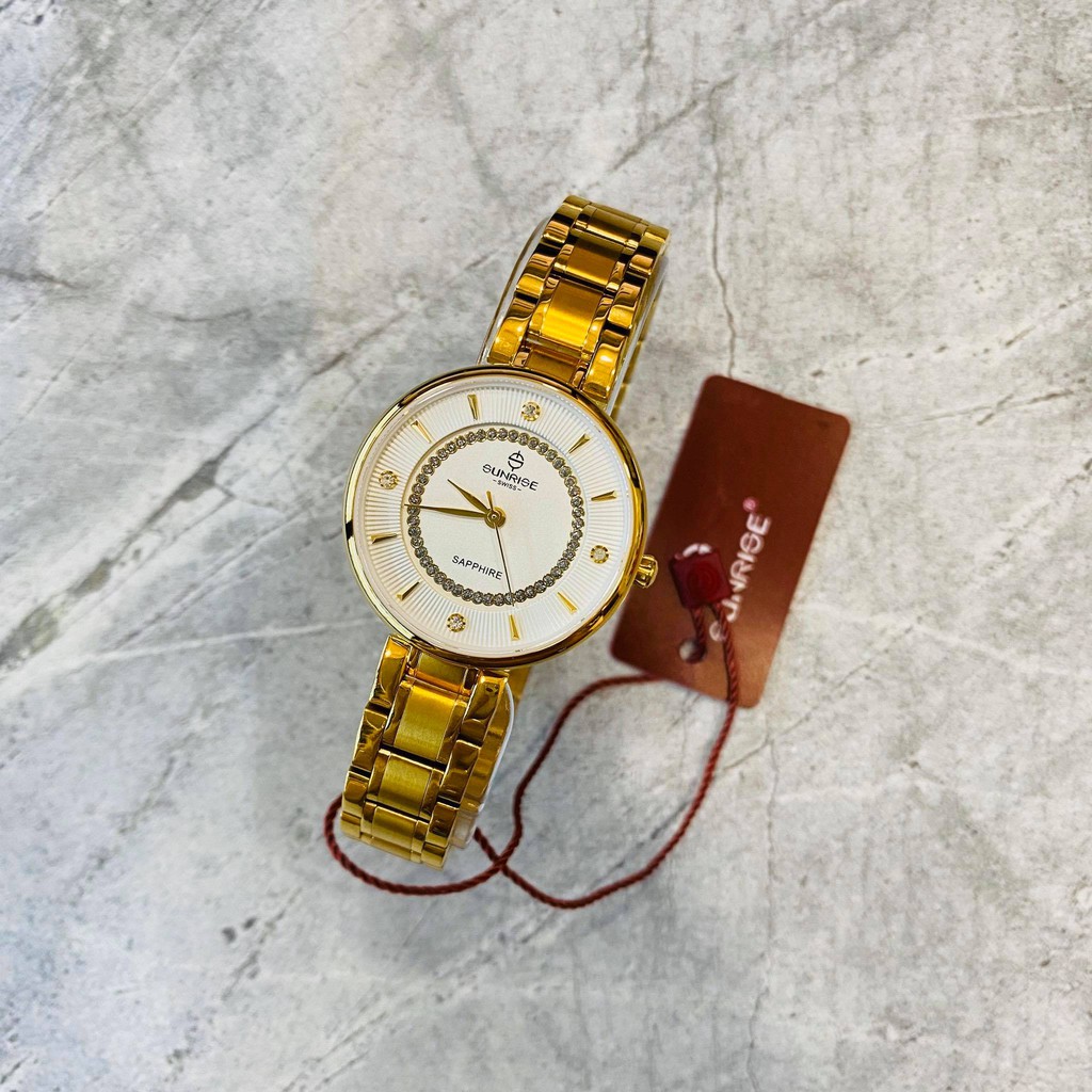 Đồng hồ Sunrise nữ chính hãng Nhật Bản L2128.SA.G.T kính saphire chống trầy - bảo hà