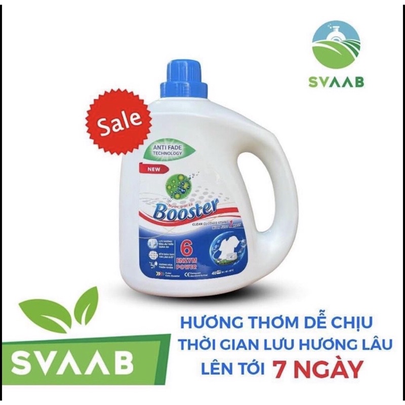 Nước giặt xả Booster 3,7L NEW 2022 can hàng xuất khẩu Nhật Bản, Châu Âu (hương hoa thiên nhiên) thương hiệu S việt SVAAB
