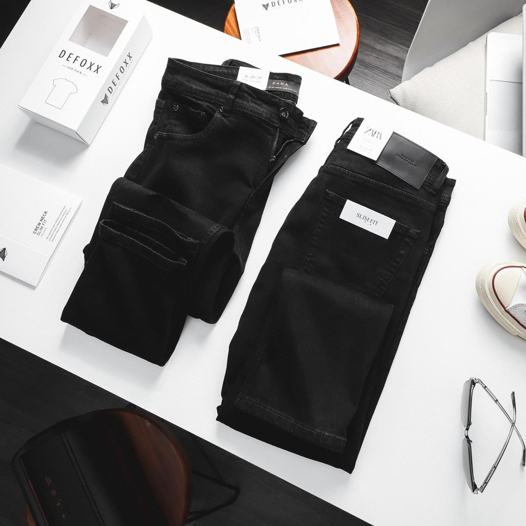 Quần jean nam đen rách gối vải xịn không xù không nhăn xuất khẩu cao cấp hàng shop