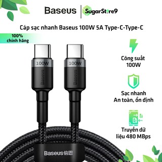 Dây sạc - cáp sạc nhanh baseus 100w 5a type-c -type-c sạc nhanh 4.0 cổng cho xiaomi 10 8 pro samsung s20+