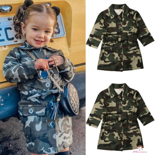 Áo khoác tay dài hoạ tiết lính cho bé gái