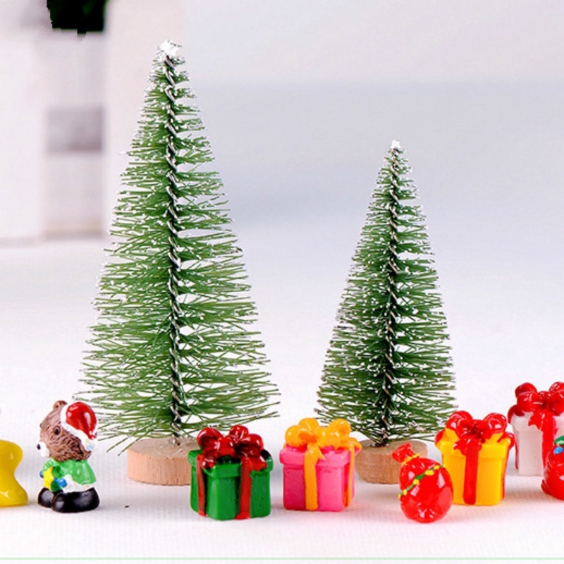 Set 2 Cây Thông Noel Mini Nhân Tạo Dùng Để Trang Trí Giáng Sinh Tiện Dụng