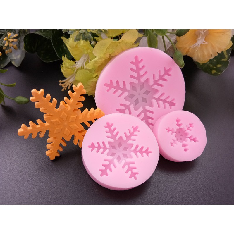 Khuôn rau câu silicon 4D Khuôn 3 bông tuyết Mã HB2KY5