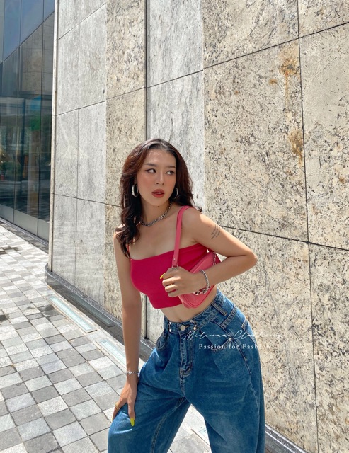 [HÌNH THẬT] ÁO NỮ CROPTOP HAI DÂY NHỎ BASIC CT01 FREESIZE DƯỚI 65KG | BigBuy360 - bigbuy360.vn