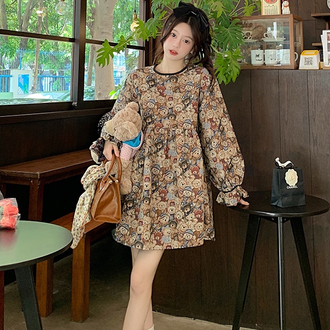 Đầm Tay Phồng Thời Trang Mùa Thu Hàn Quốc Dành Cho Nữ