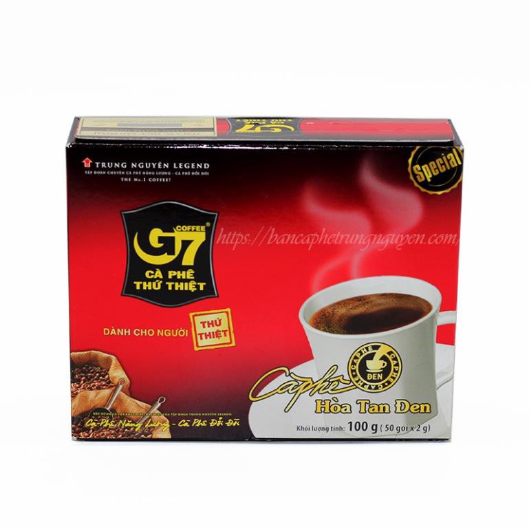 Cà Phê G7 Đen Không Đường Hộp 50 Gói - Cafe Hoà Tan Trung Nguyên