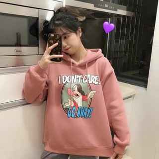 Áo hoodie idont care nỉ hoạt hình cực nét siêu cute