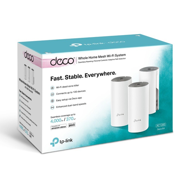 Cục Phát Wifi Mesh TP-Link Deco E4 (3-Pack) - Hàng Chính Hãng Bảo Hành 2 Năm