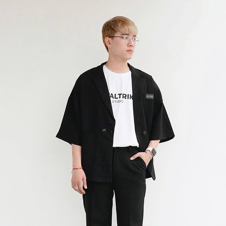 Áo khoác blazer tay lỡ unisex nam bigsize MALTRIK  form rộng chất liệu tuyết mưa cao cấp có size lơn đến 120kg