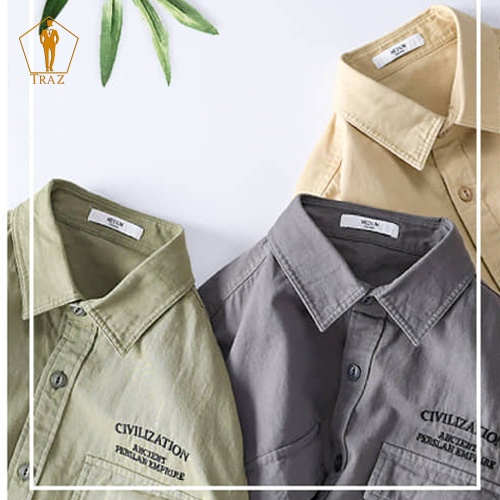 Áo Sơ Mi Nam Nữ Basic TRAZ Cao Cấp Unisex Form Rộng Chất Kaki Cực Đẹp Khoác Ngoài