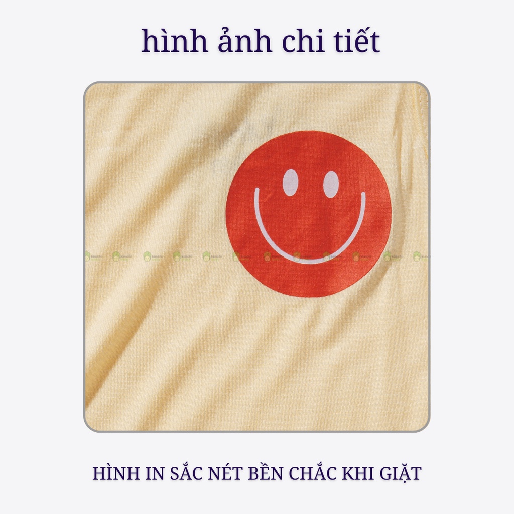 Bộ Ba Lỗ Bé Trai, Bé Gái MinkyMom Vải Thun Lạnh Hoạ Tiết Mặt Cười Quần Kẻ , Áo 3 Lỗ Cho Bé Mặc Hè Thoáng Mát MKM3LO2213