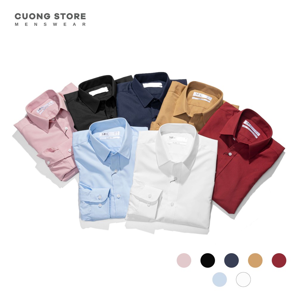 Áo sơ mi nam trơn tay dài MRC 2102006 chất Kate cao cấp mềm mịn chuẩn form tôn dáng thanh lịch - MENFIT