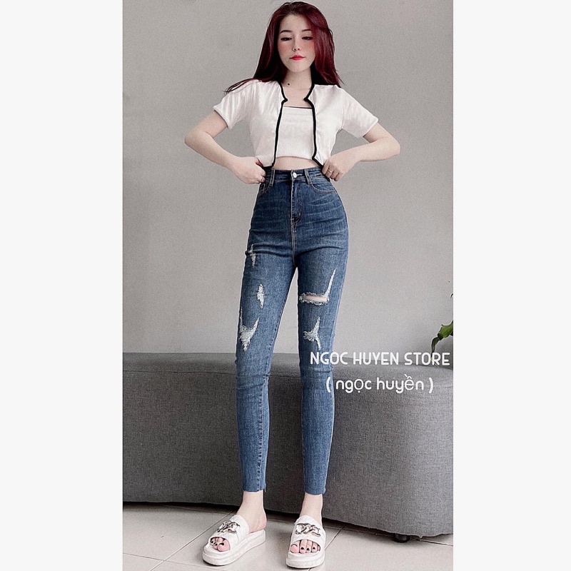 Quần jean ôm lưng siêu cao co giãn tốt, hình thật kèm video | BigBuy360 - bigbuy360.vn