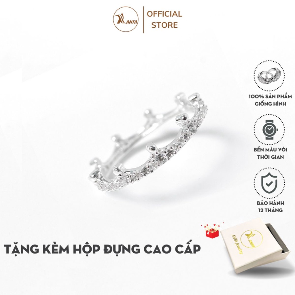 Nhẫn bạc nữ Anta ATJ9041 vương miện đính đá Crown ring