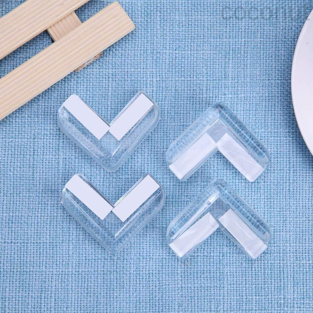 Set 4 Miếng Nhựa Pvc Trong Suốt Bọc Góc Bàn Bảo Vệ An Toàn Cho Bé