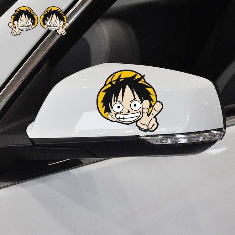Miếng Dán Trang Trí Nắp Bình Xăng Xe Hơi / Laptop / Máy Tính Bảng Họa Tiết Hoạt Hình ONE PIECE Luffy Portgas Ace
