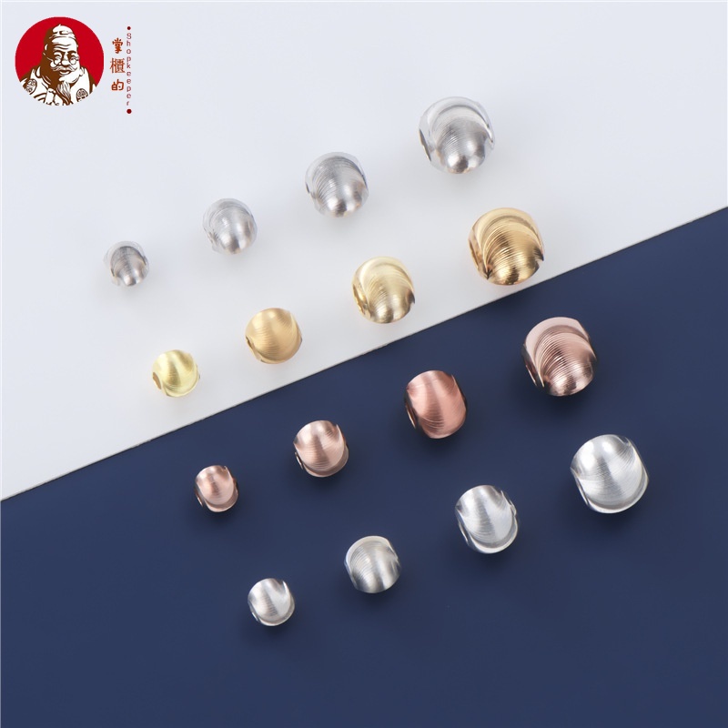 Hạt Xâu Chuỗi Tròn Mạ Bạc 925 Hình Mắt Mèo Dùng Làm Trang Sức Thủ Công
