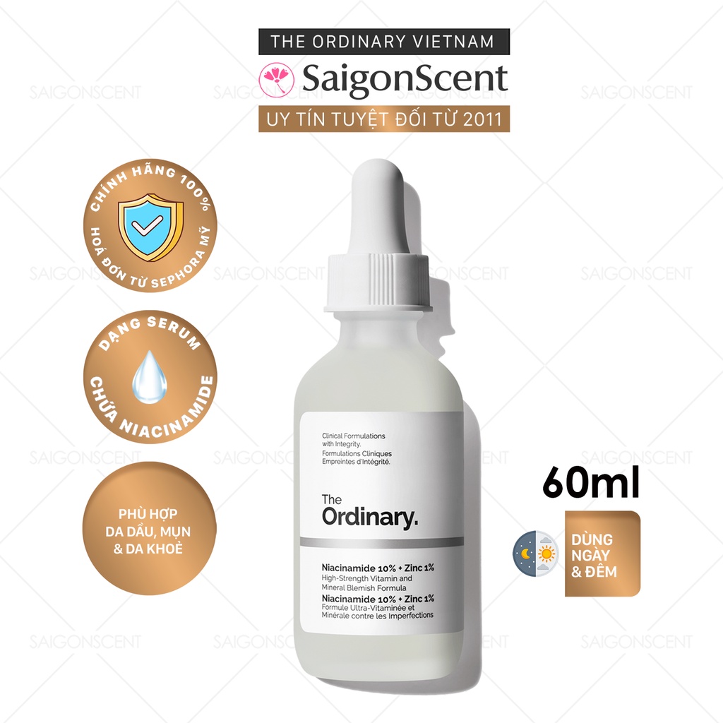 Serum giảm mụn The Ordinary / Niacinamide 10% + Zinc 1% / 60mL