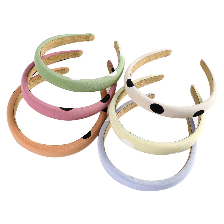 Băng đô bằng xốp mỏng in họa tiết chấm bi thời trang Hàn Quốc cho nữ