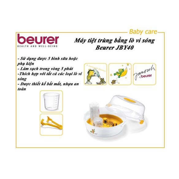 Máy tiệt trùng bình sữa, bình nước Beurer JBY76