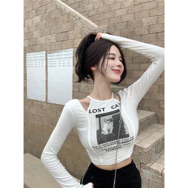 Porozi  Áo thun  tay dài hở vai thời trang quyến rũ cho nữ