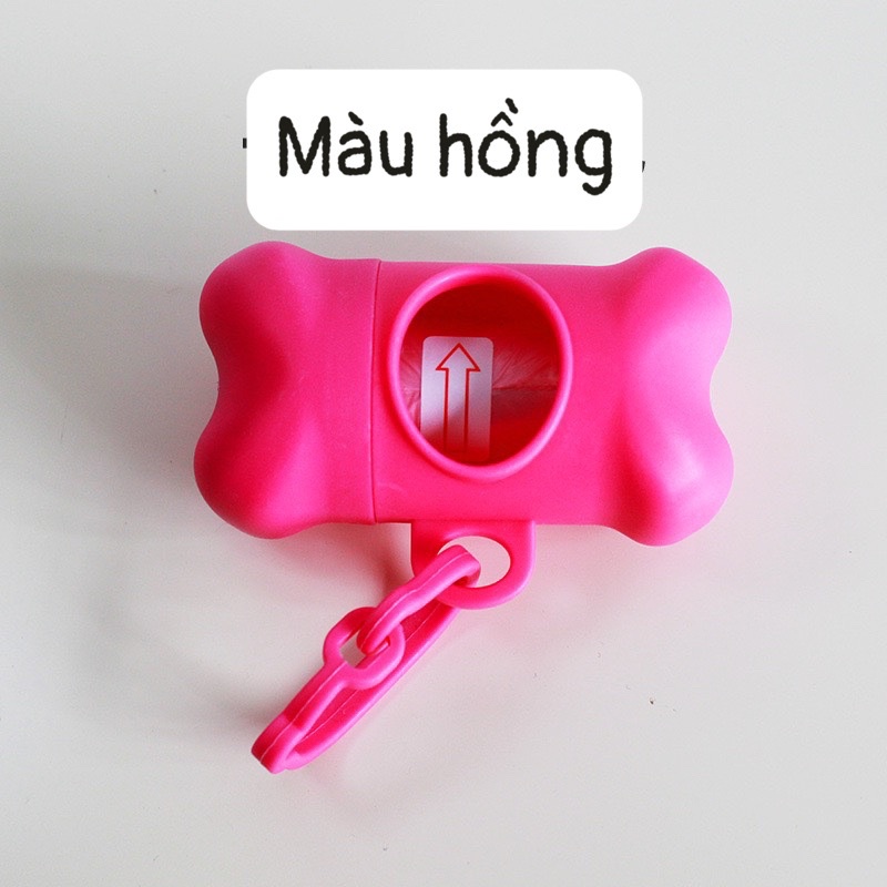 Ống xương đựng túi nilon hốt phân chó mèo, cho thú cưng tiện lợi tặng kèm 1 cuộn rác