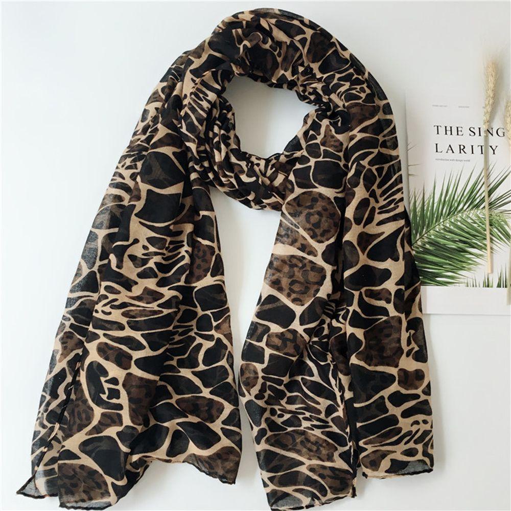 Me Khăn Choàng Voan In Họa Tiết Da Báo Nóng Bỏng Hajib