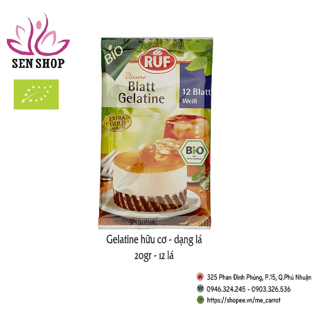 GELATINE HỮU CƠ RUF DẠNG LÁ - Gelatin hữu cơ