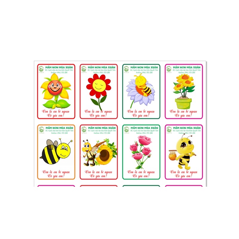 BÉ NGOAN IN TÊN TRƯỜNG 1000 phiếu