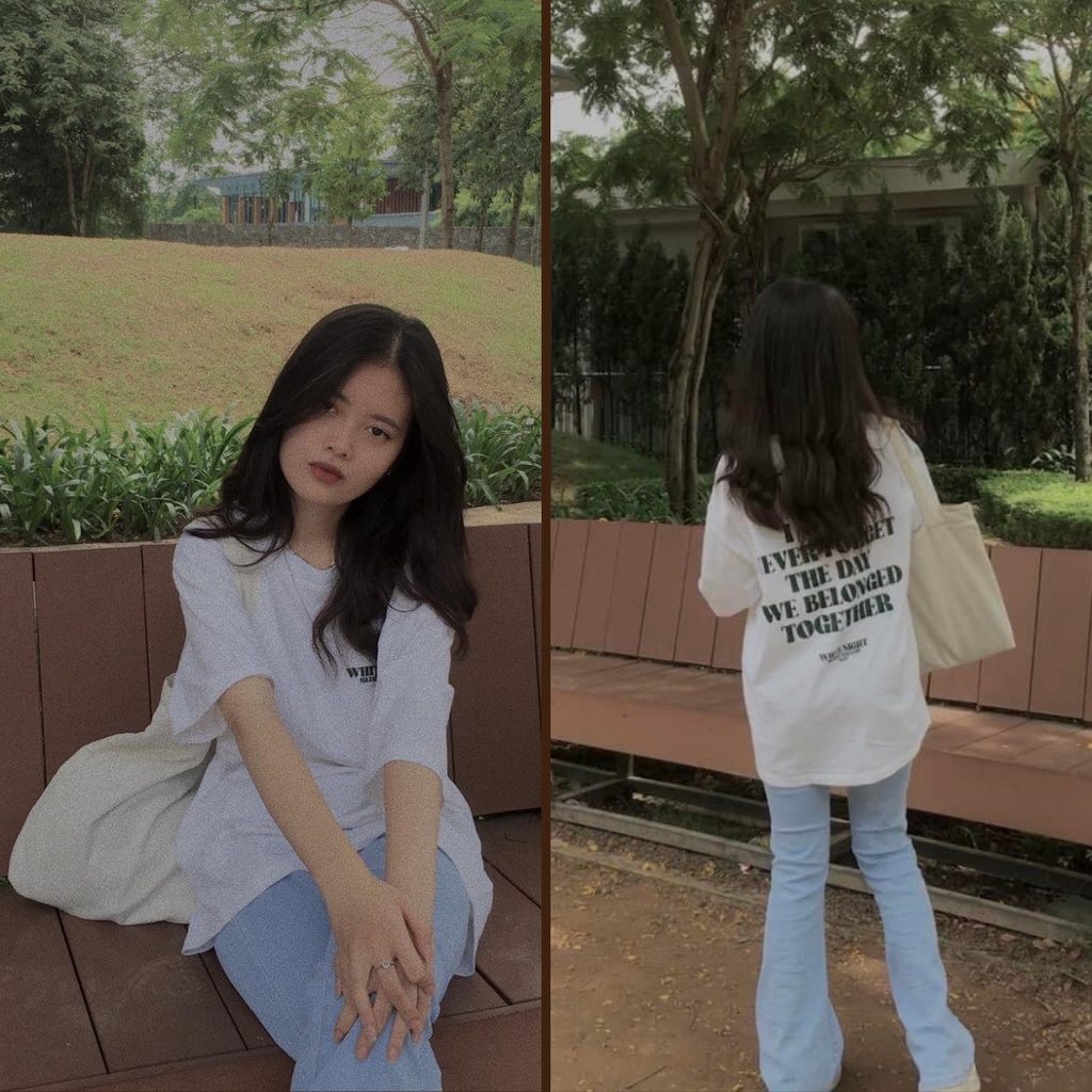 Áo Thun Chữ Xanh 11:11 WHITE NIGHT 💖 𝑭𝑹𝑬𝑬𝑺𝑯𝑰𝑷 💖 Áo Phông Form Rông Tay Lỡ 100% Cotton - Calisa