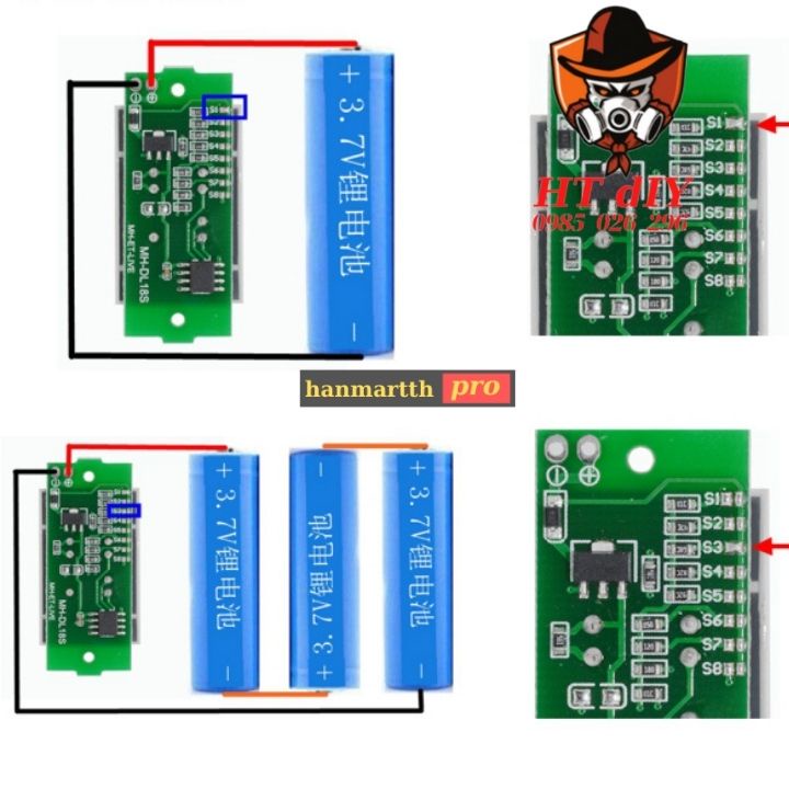 mạch-báo-pin-1s-2s-3s-4s-5s-6s-7s-8s⚡mạch đa năng ưng dụng cho nhiều khối pin khác nhau⚡mạch hiển thị dung lượng pin