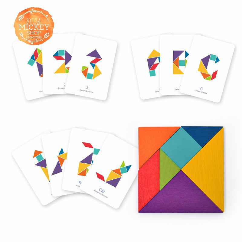 Bộ Xếp Hình Bằng Gỗ Thông Minh Colorful Tangram Mideer Giúp Bé Tập Trung Và Tư Duy