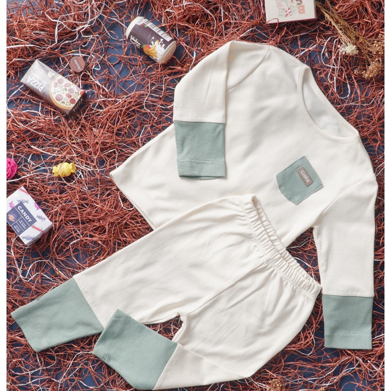 Bộ nỉ dài tay phối túi cookie cho bé