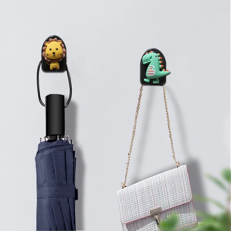 Set 2 móc treo đồ gắn sau ghế xe hơi hình động vật dễ thương đa năng