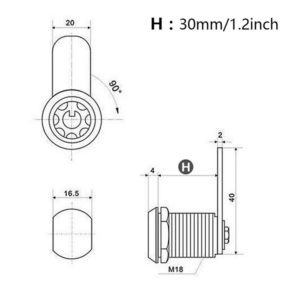 Ổ Khóa Tủ An Toàn Cho Hộc Tủ Kèm 2 Chìa Khóa