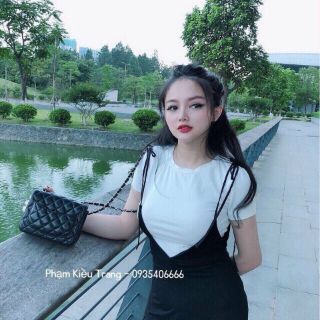 Set yếm hai dây ảnh thật kế (khuyến mãi)
