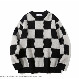 Áo sweater len caro trơn nam nữ basic hàng cao cấp ulzzang form rộng unisex - SWT LEN CARO