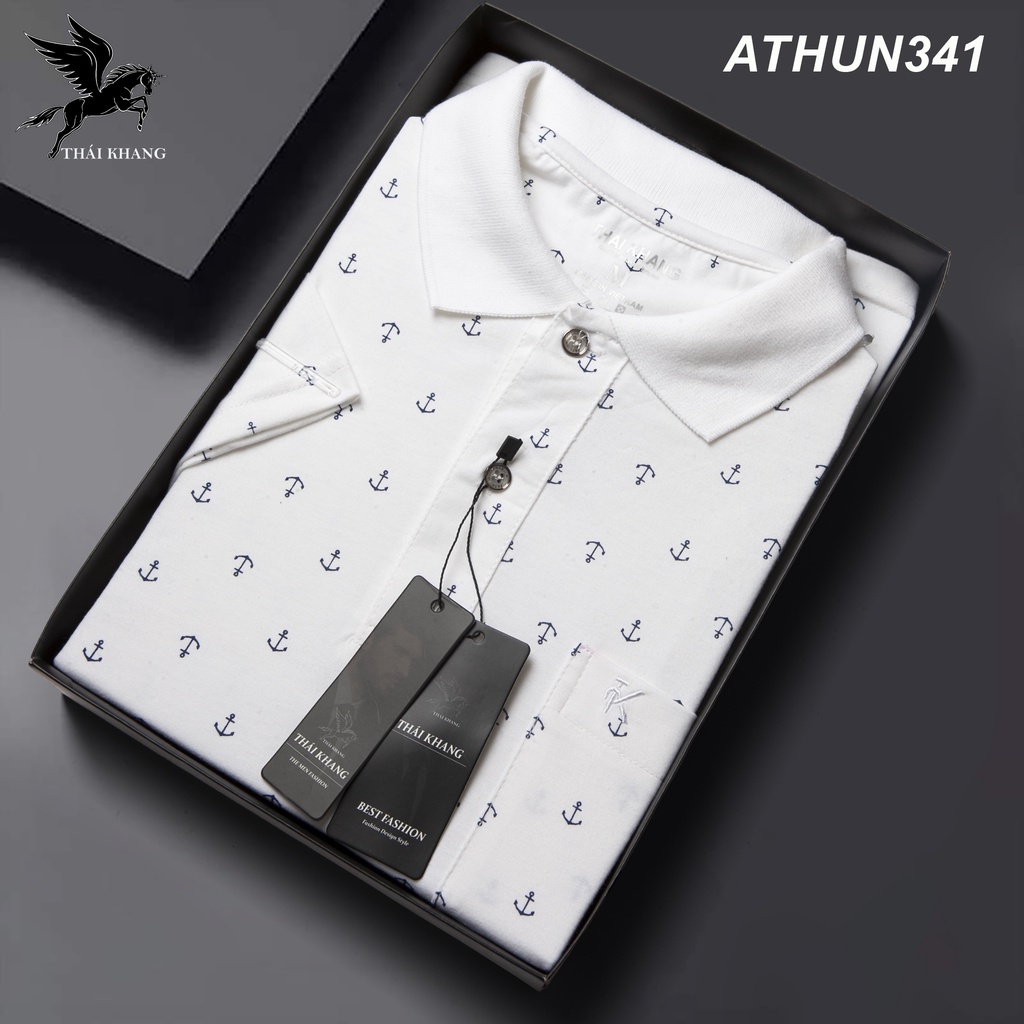 Áo thun nam trung niên họa tiết THÁI KHANG vải cotton TC 2 chiều thoải mái ATHUN34