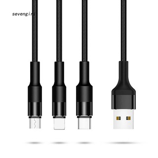 Dây cáp sạc 1.2m 3 trong 1 Type-C Micro USB cho Apple iPhone