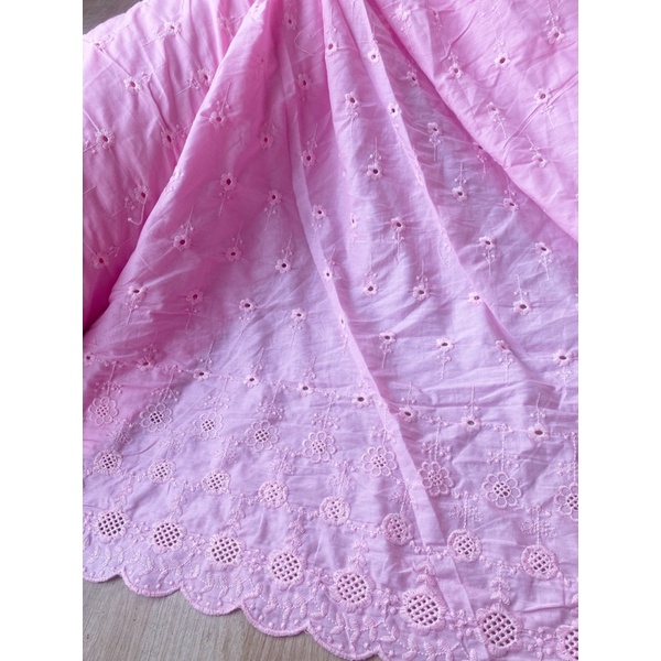 Vải xô thêu hoa mai