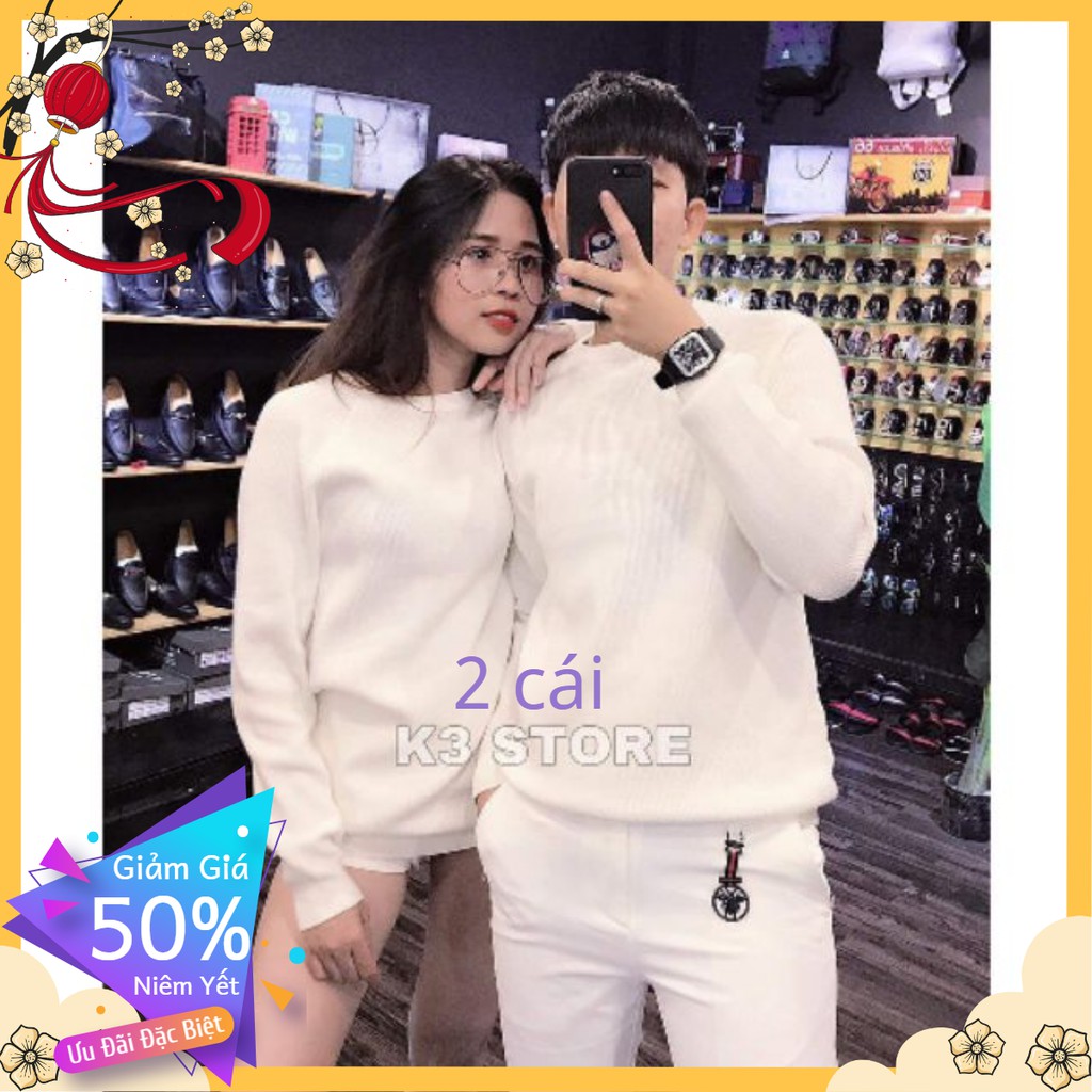 Áo đôi nam nữ trắng trơn | 2 áo