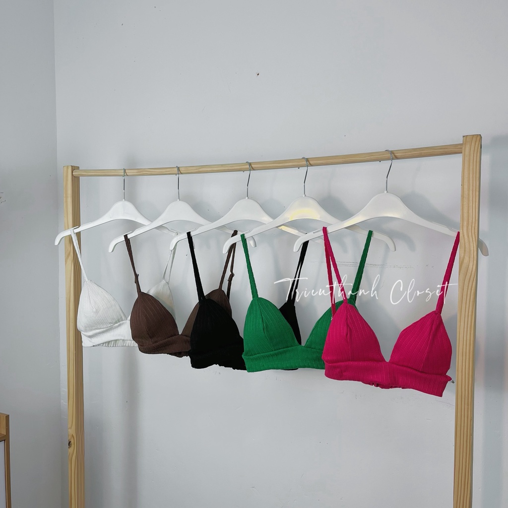 Áo bra nữ 2 dây nhún sau lưng vải len tâm form chuẩn đẹp