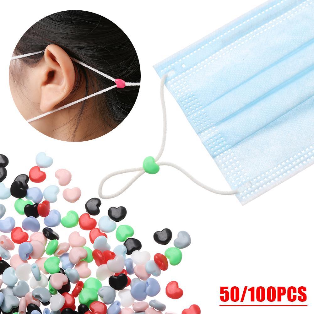 SUSANS Set 50 / 100 Khóa Dây Bằng Silicon Mềm Hình Trái Tim Có Thể Điều Chỉnh