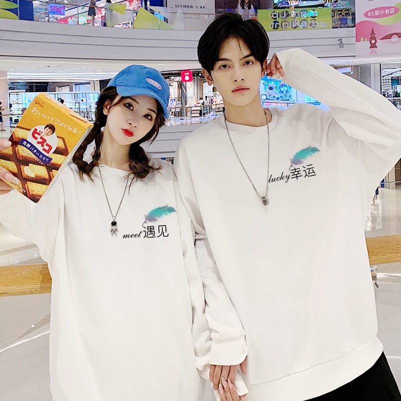 Áo Đôi Thu Đông Unisex,Áo Nỉ Bông Nam Nữ Dài Tay Sweater Form Rộng Oversezi Hợp Với Mọi Phong Cách Hót Nhất 2021 (LUCKY) | BigBuy360 - bigbuy360.vn