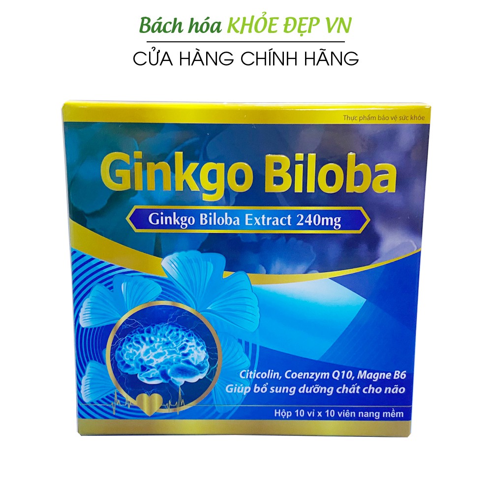 Hoạt huyết dưỡng não Ginkgo Biloba Extract 240mg - 100 viên [Ginkgo Biloba Xanh da trời]