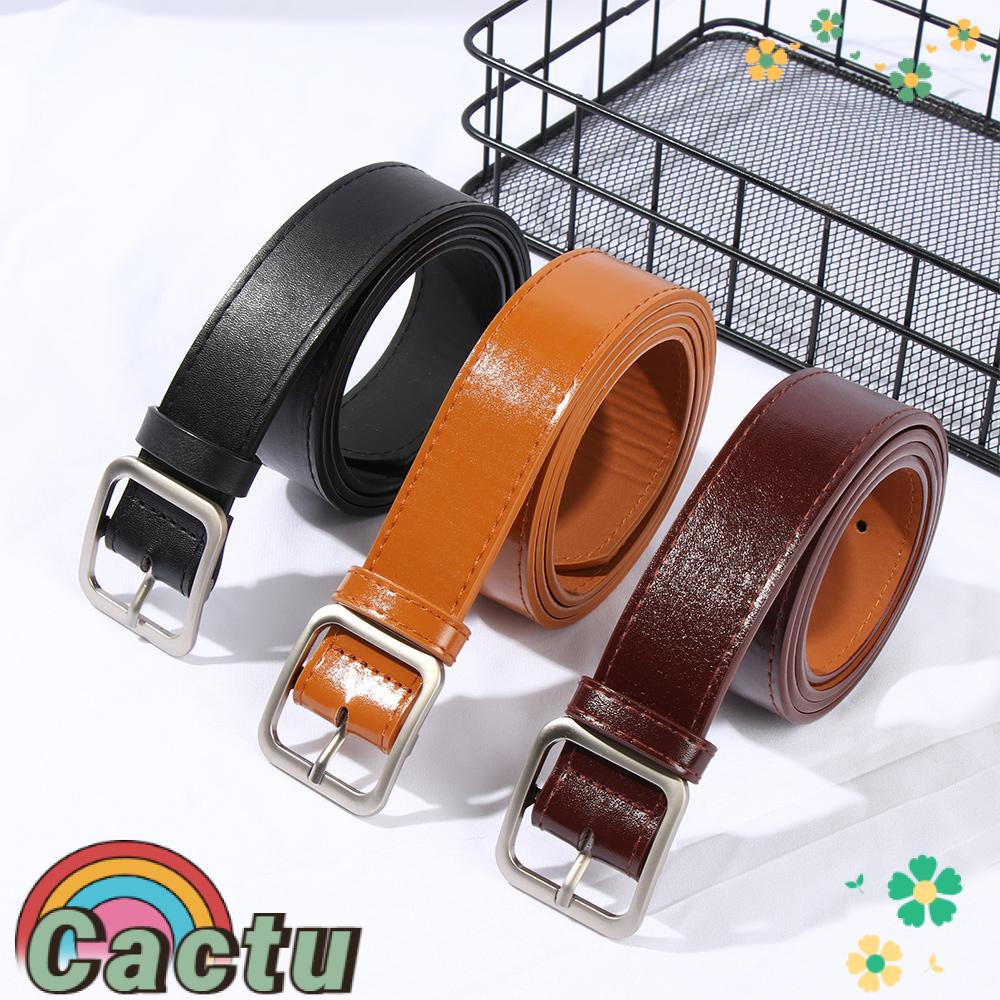Thắt Lưng Bằng Da Có Khóa Vuông Phong Cách Vintage Sang Trọng Cho Nữ