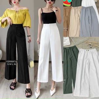 Quần Tây Nữ Công Sở Đi Học Quần Đũi Baggy Lưng Cao Ống Suông Dáng Rộng Cạp Chun Vải Thô Đũi Nhiều Màu S M L XL Bebedoll